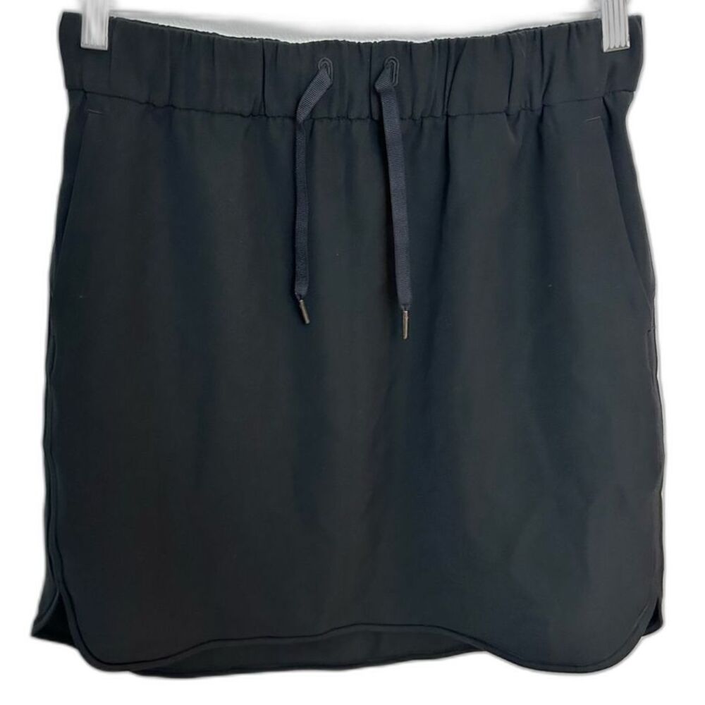 Lululemon Black On The Fly Skirt Woven Drawstring Size 8 W8A87S Athletic Outdoor